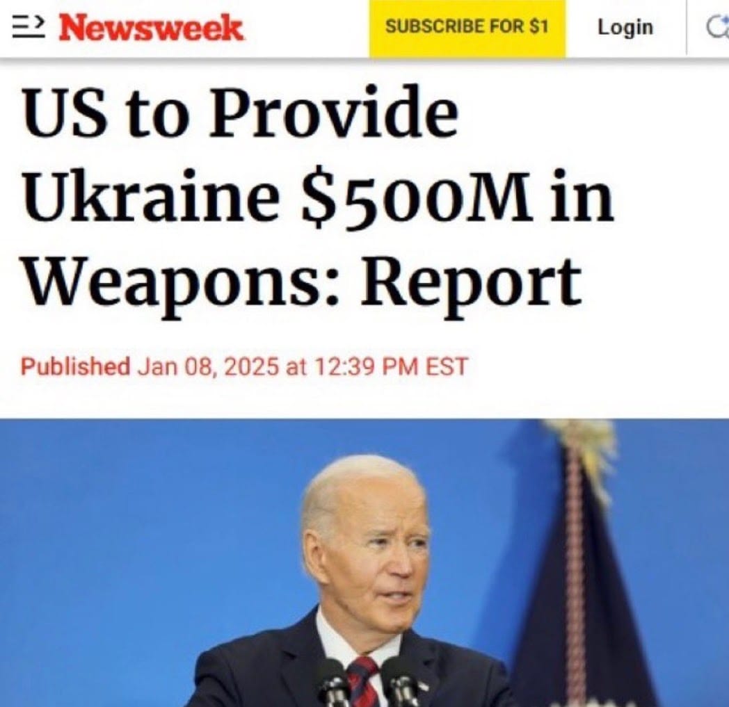 California in a state of Emergency. Biden Administration Donates another $500 million to Ukraine instead of assisting California.
