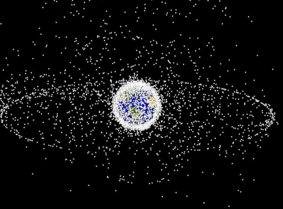 Large metal space material falls from space into a small town in Kenya.