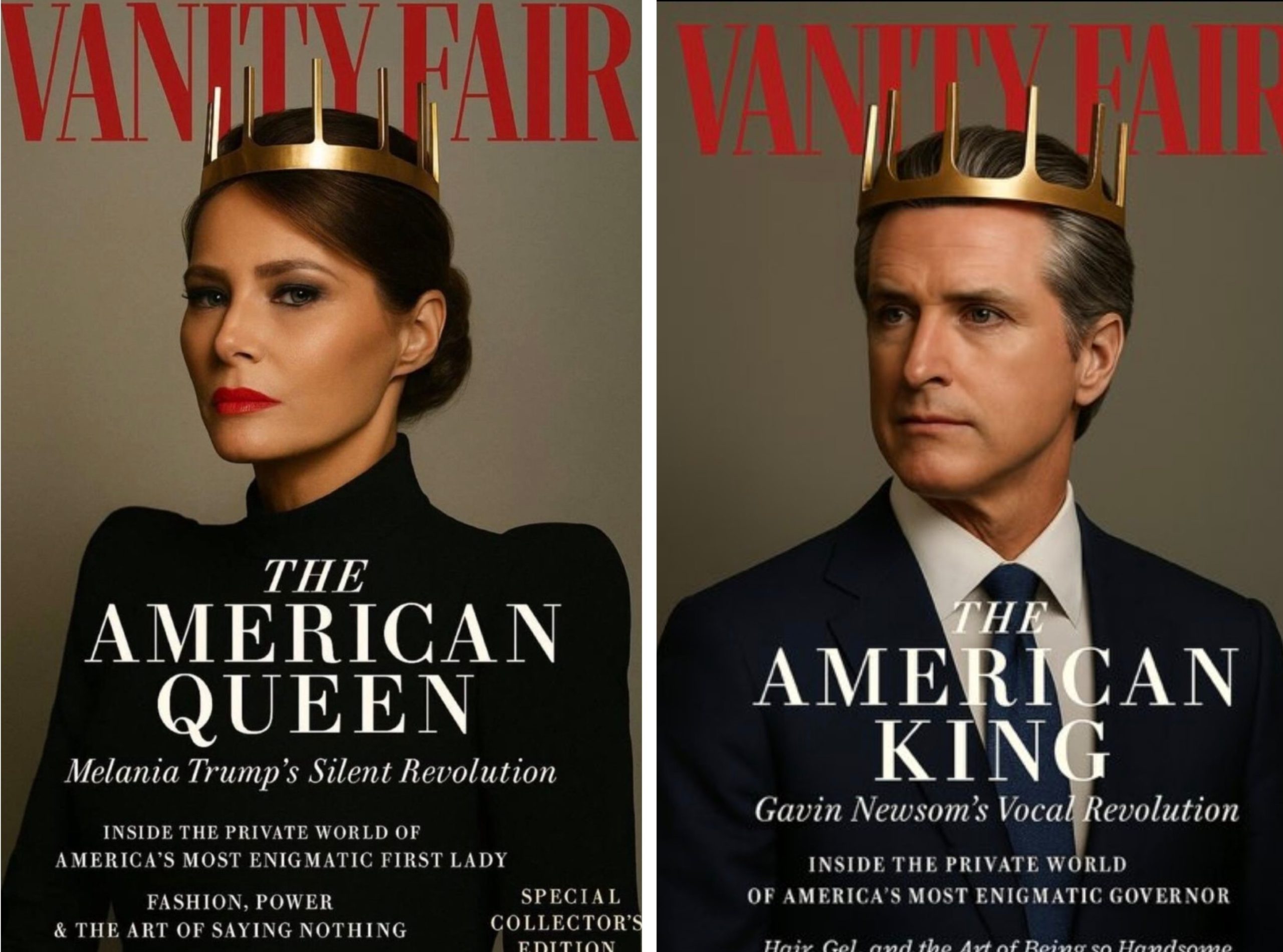 Melania Trump and The Viral Vanity Fair Cover Made by  A.I : Newsom’s Response